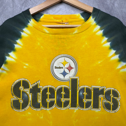 00s Yellow and Black Pittsburgh Steelers Tie Dye Shirt 4254