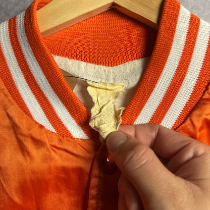 80s Orange Texas Longhorns Satin Bomber Jacket 4466