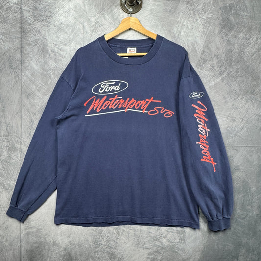 90s Blue Ford Motorsport Long Sleeve Shirt 3975