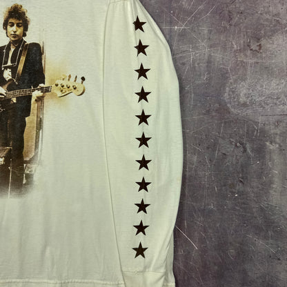 90s White Bob Dylan Star Sleeve Graphic Long Sleeve Shirt XL 2925