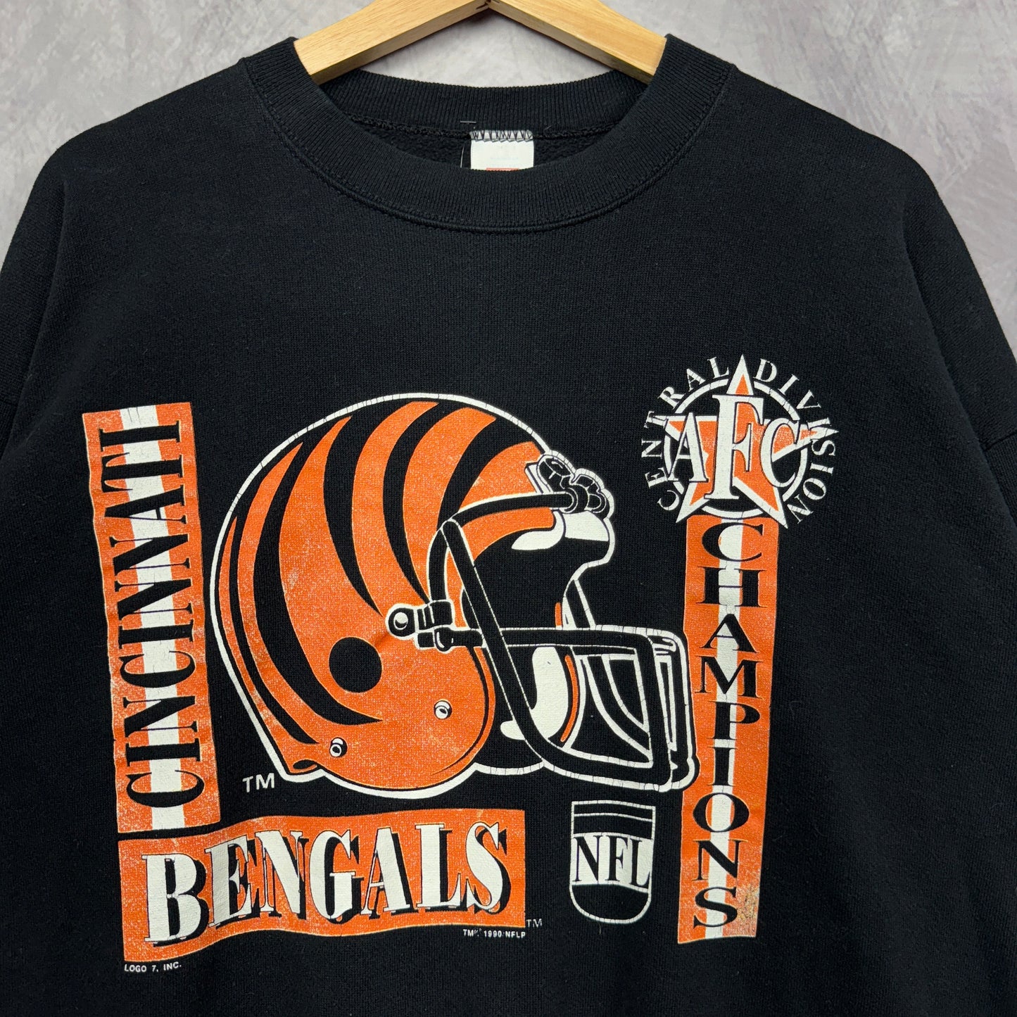 1990 Black Cincinnati Bengals Crewneck Sweatshirt 4282