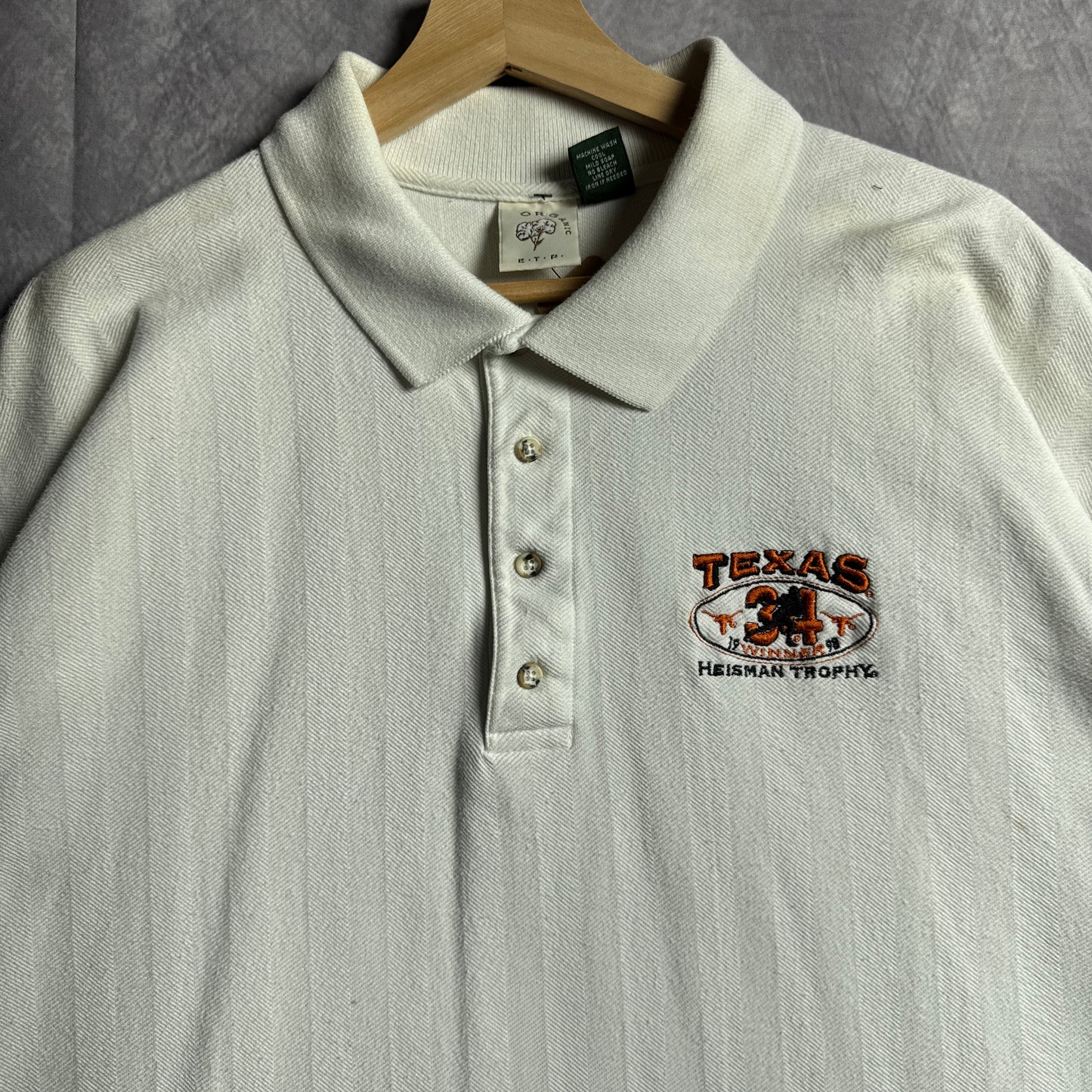 1998 White Texas Longhorns Ricky Williams Heisman Polo Shirt 4505