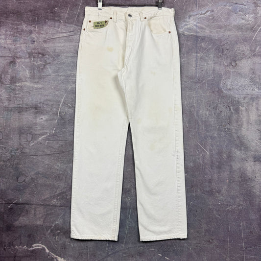 80s White Levi's 501 Denim Jeans 32x29.5 0744