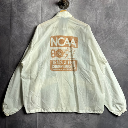 80s White Texas Longhorns Track & Field Coaches Jacket 4461