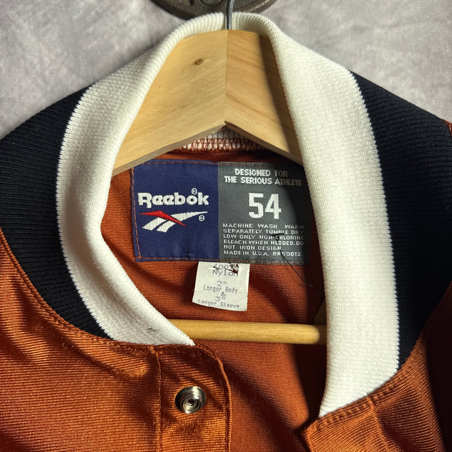 90s Orange Texas Longhorns Reebok Basketball Team Issue Warm Up 4478