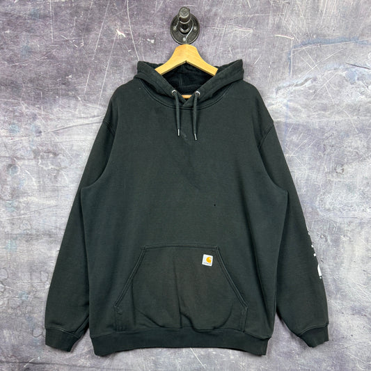 Early 00s Black Carhartt Essential Logo  Hoodie L 0313