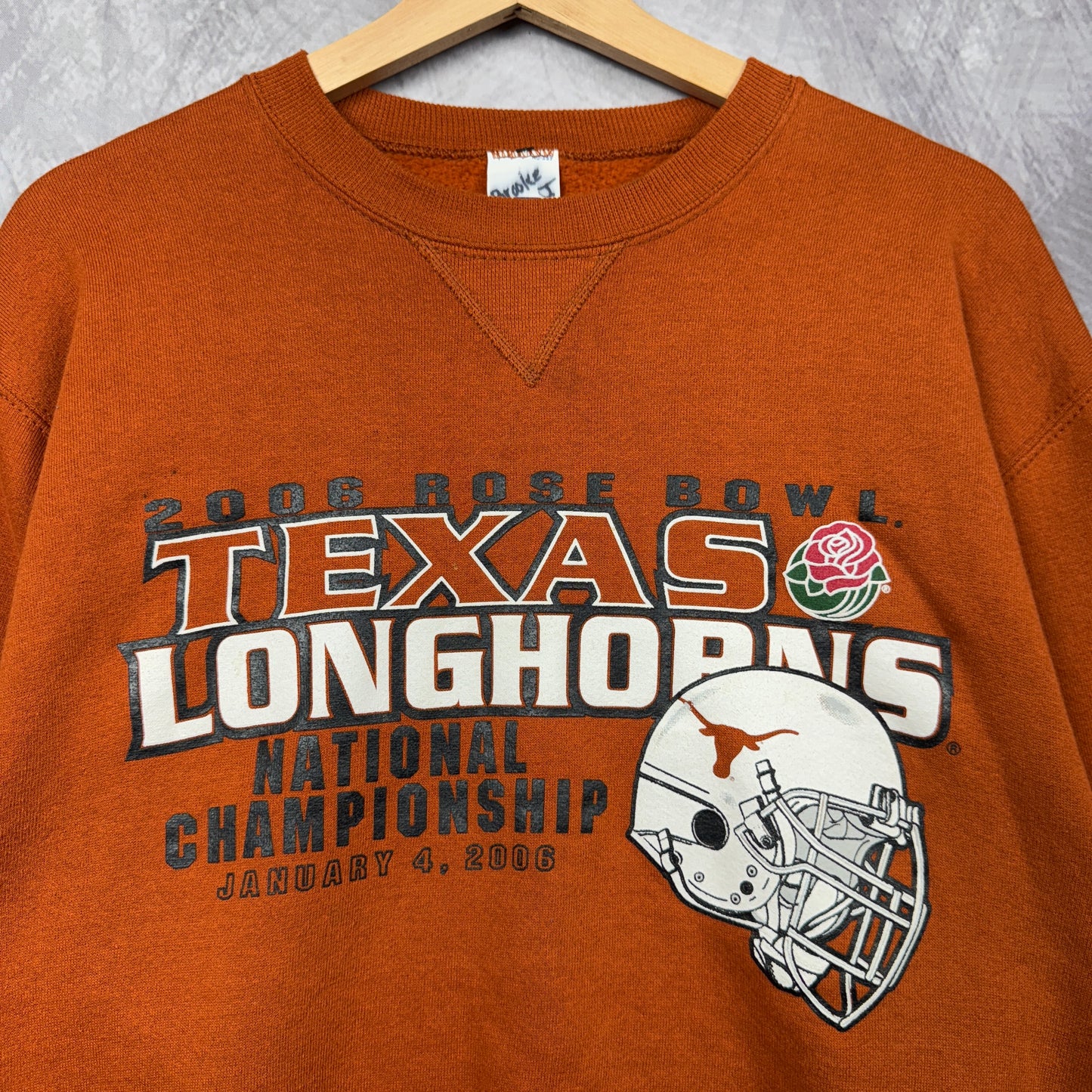 2006 Orange Texas Longhorns Rose Bowl Crewneck Sweatshirt 4349