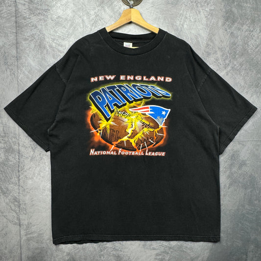 90s Black New England Patriots Shirt 4184