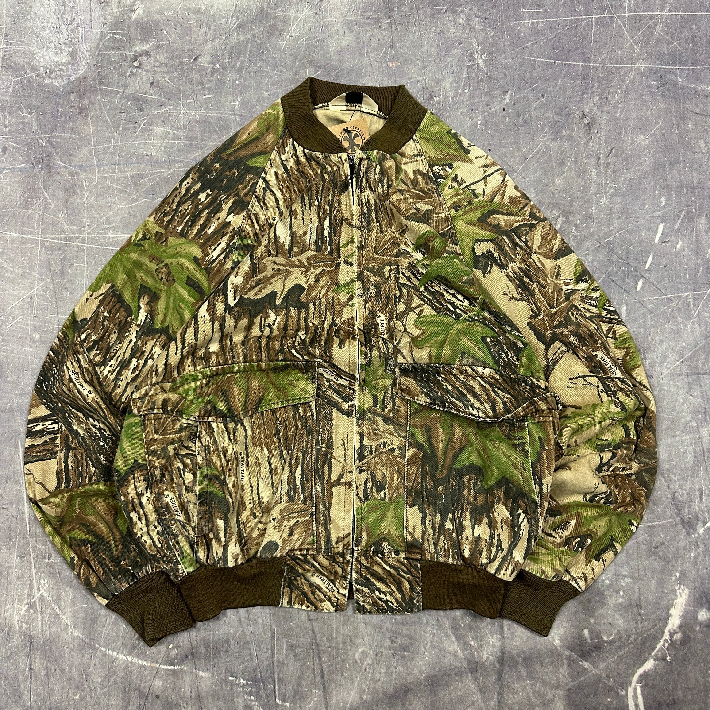 Duxbak popular vintage camo bomber jacket