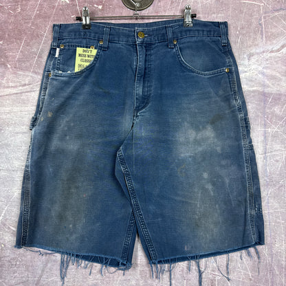 90s Navy Blue Carhartt Baggy Carpenter Work Shorts 30x10 BA83
