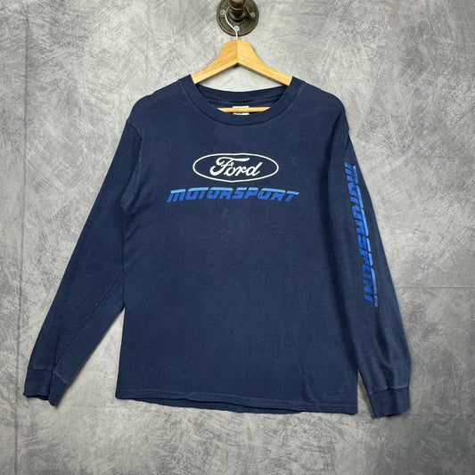 80s Blue Ford Motorsport Long Sleeve Shirt 3977