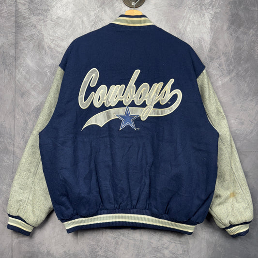 90s Blue Dallas Cowboys Varsity Jacket 4063