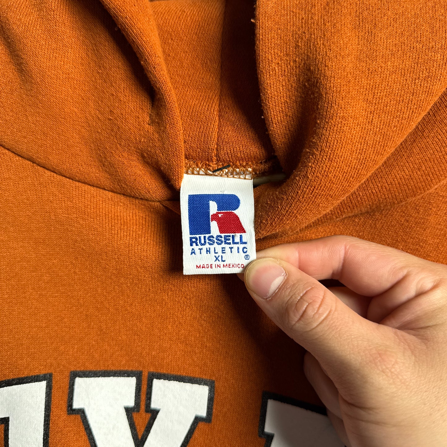 90s Orange Russell Texas Longhorns Hoodie 4419