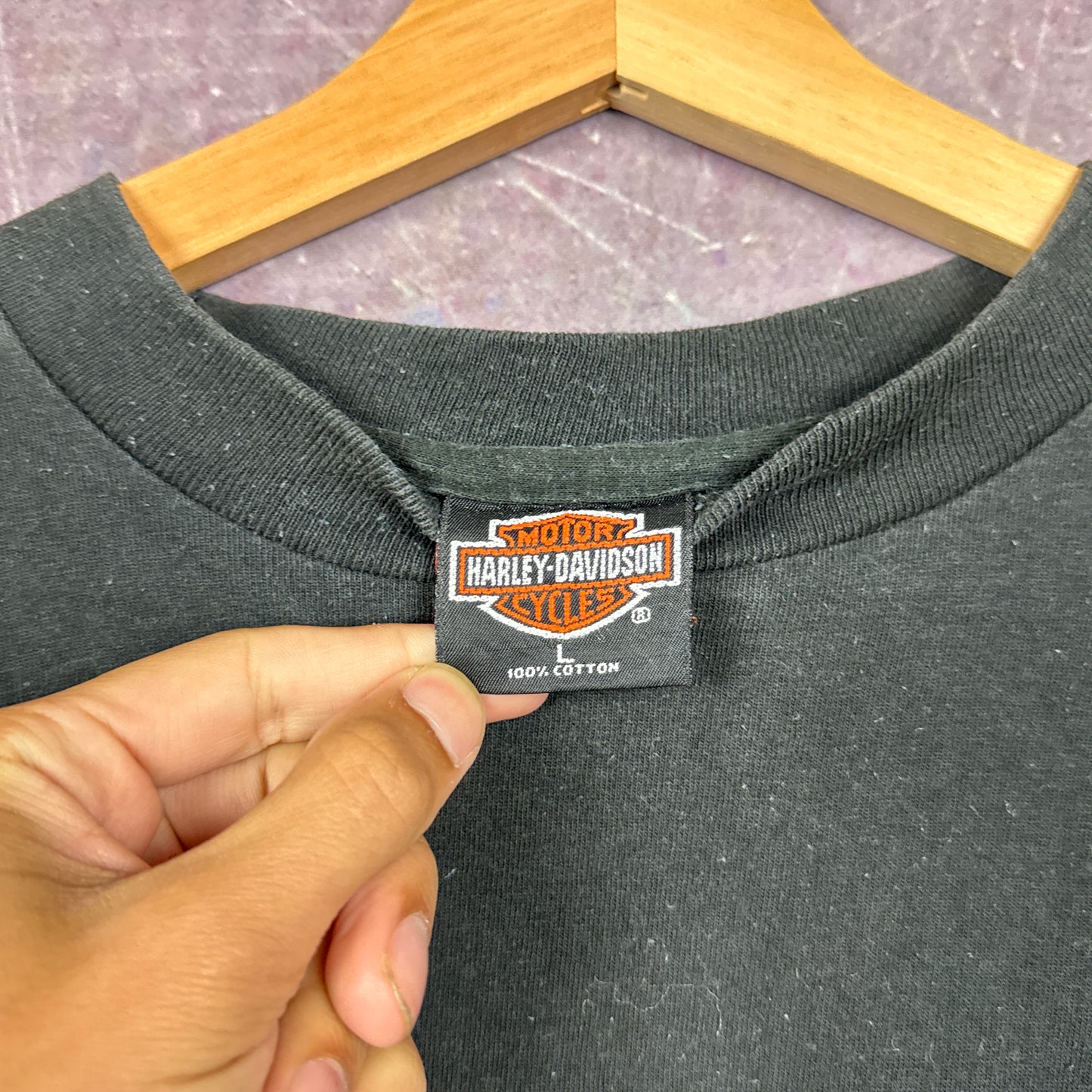 90s Faded Black Harley Davidson Long Sleeve Shirt 3100