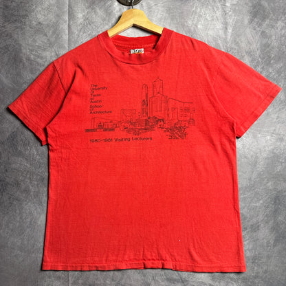 80s Red Texas Longhorns School Of Architecture Shirt 4622