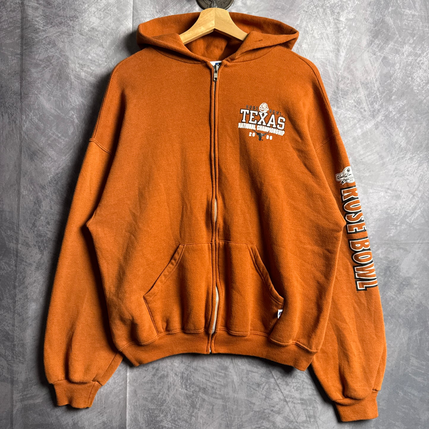 2006 Orange Texas Longhorns Rose Bowl Zip Up Hoodie 4418