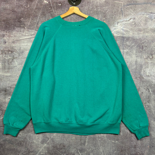 1996 Green Blue Yale University International Pilot Pen Tennis Graphic Crewneck Sweatshirt L 1825