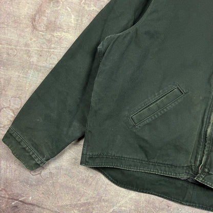 Early 00s Black Carhartt Hooded Detroit Work Jacket XL 2334