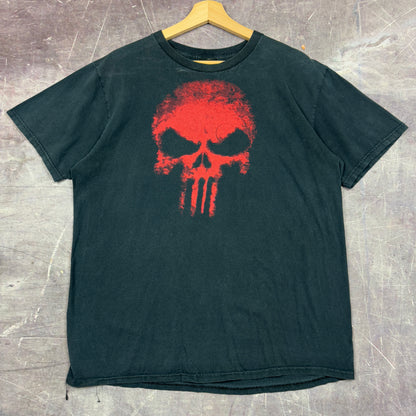 Early 00s Black Marvel The Punisher Graphic Shirt L 1160