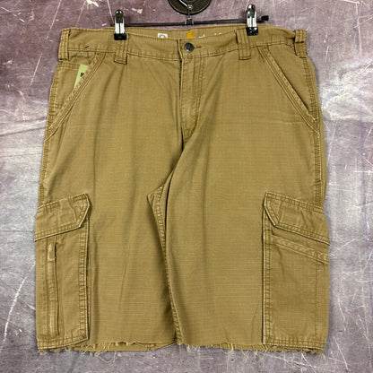 Early 00s Tan Brown Baggy Carhartt Cargo Work Shorts 35x11 AZ74