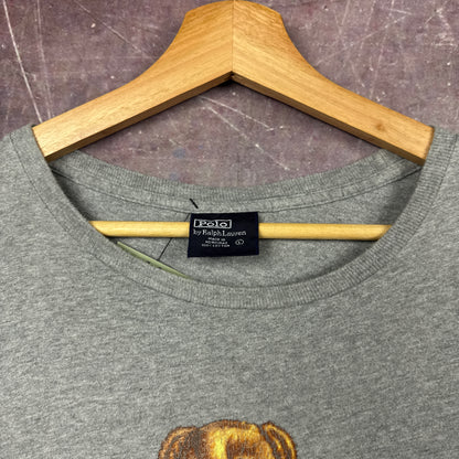 90s Grey Ralph Lauren Basketball Polo Bear Shirt 3726