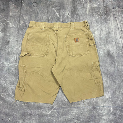 Early 00s Tan Brown Baggy Carhartt Carpenter Work Shorts 35x11 AZ76