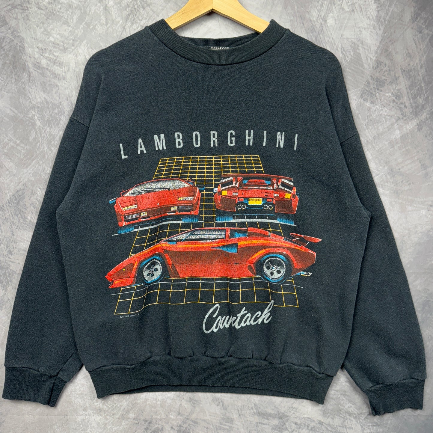 90s Black Lamborghini Countach Sweatshirt 4004