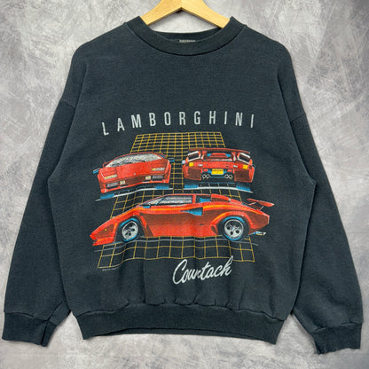 90s Black Lamborghini Countach Sweatshirt 4004