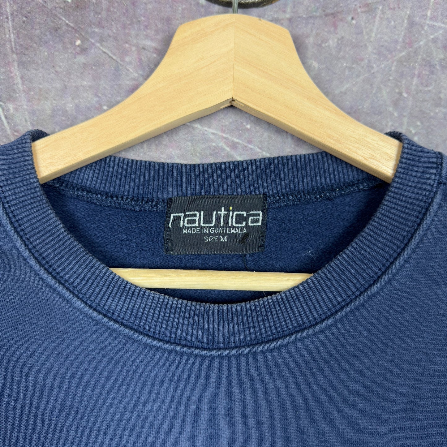 90s Navy Blue Nautica Sailboat Embroidered Graphic Crewneck Sweatshirt L 1253