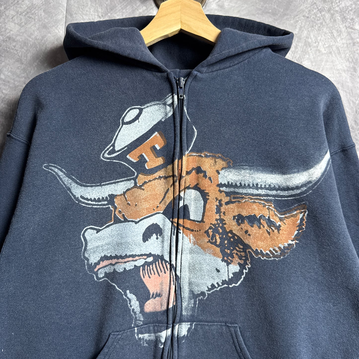Blue Don’t Mess With Classic Texas Longhorns Zip Hoodie 4407