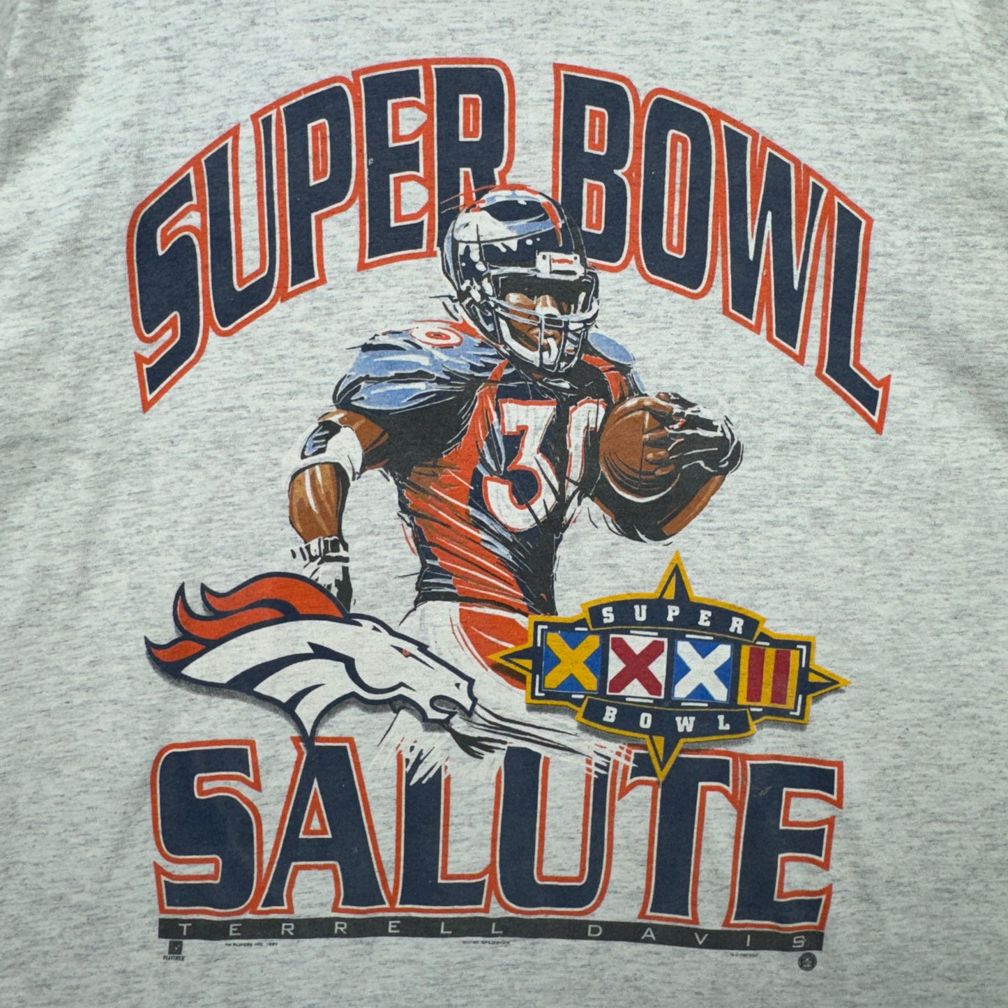 90s Grey Denver Broncos Terrell Davis Shirt 4240
