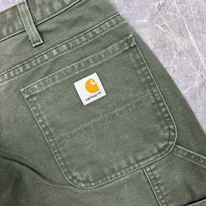 Early 00s Olive Green Baggy Carhartt Carpenter Work Shorts 34x8 AY06