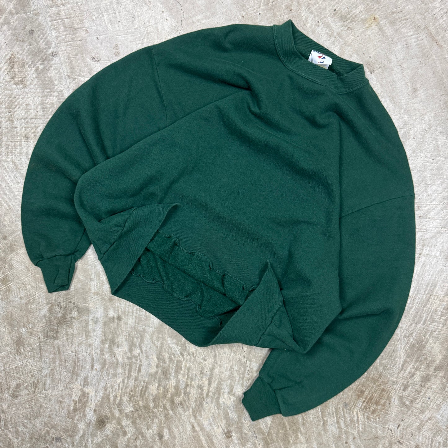 90s Forest Green Jerzees Blank Essential Crewneck Sweatshirts Boxy L BF78