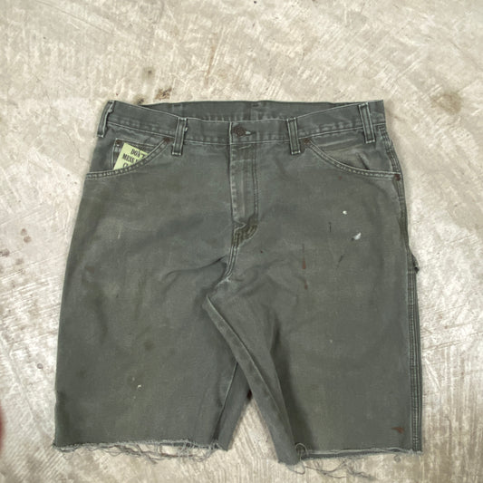 Early 00s Olive Green Dickies Baggy Carpenter Work Shorts 34x11.5 BA41