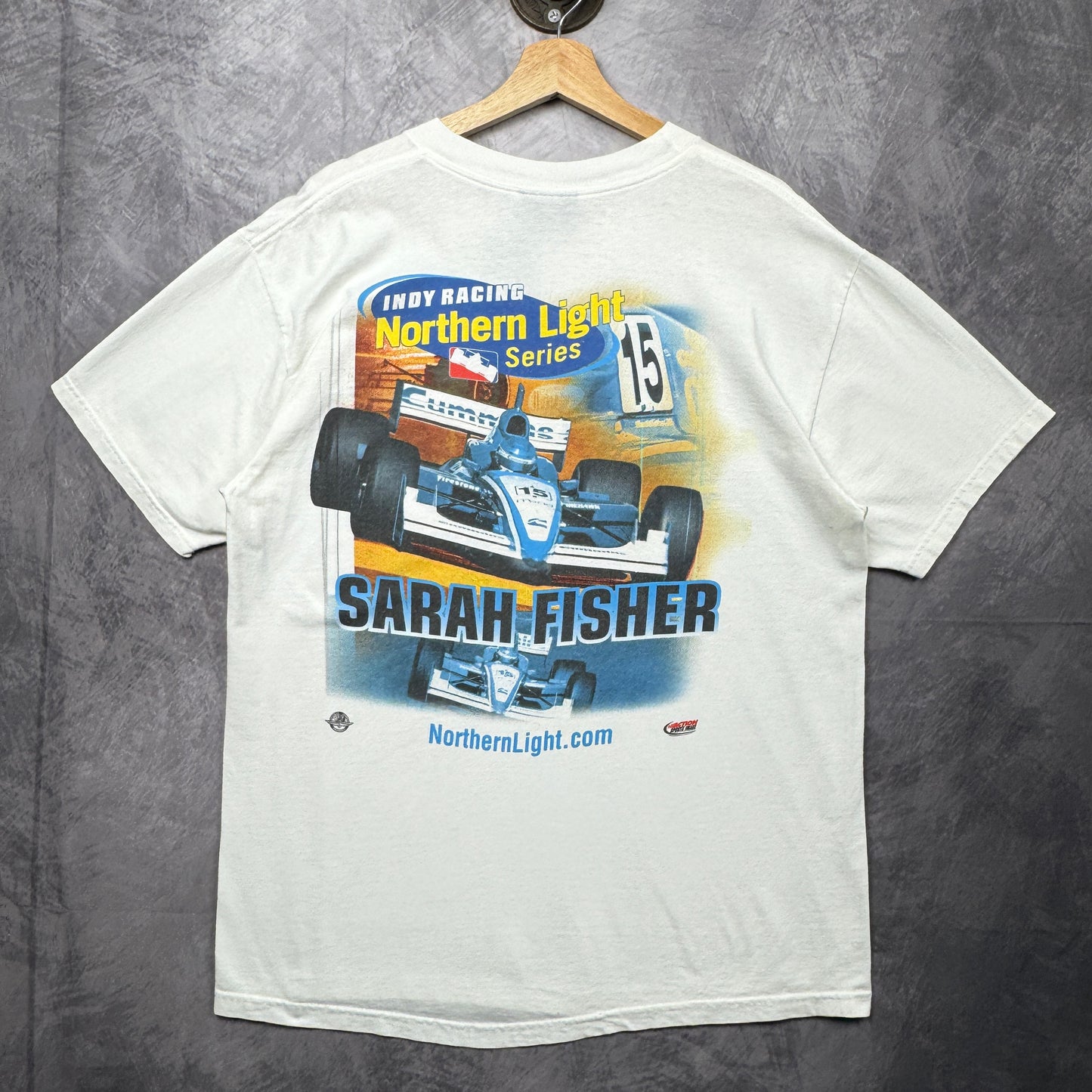 90s White Indy Racing Sarah Fisher Shirt 3955