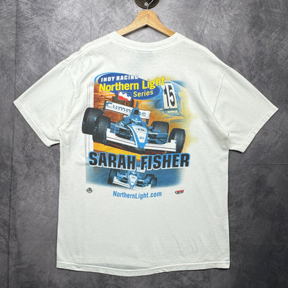 90s White Indy Racing Sarah Fisher Shirt 3955