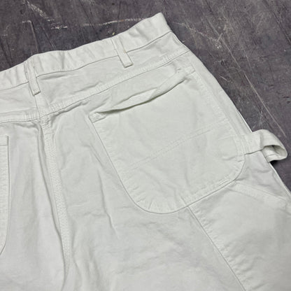 Early 00s White Dickies Painter Baggy Carpenter Work Shorts 35x11 AY18