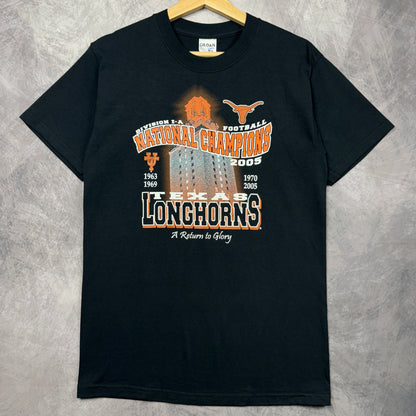 2005 Black Texas Longhorns National Champs Shirt (Kids L and Adult Small)