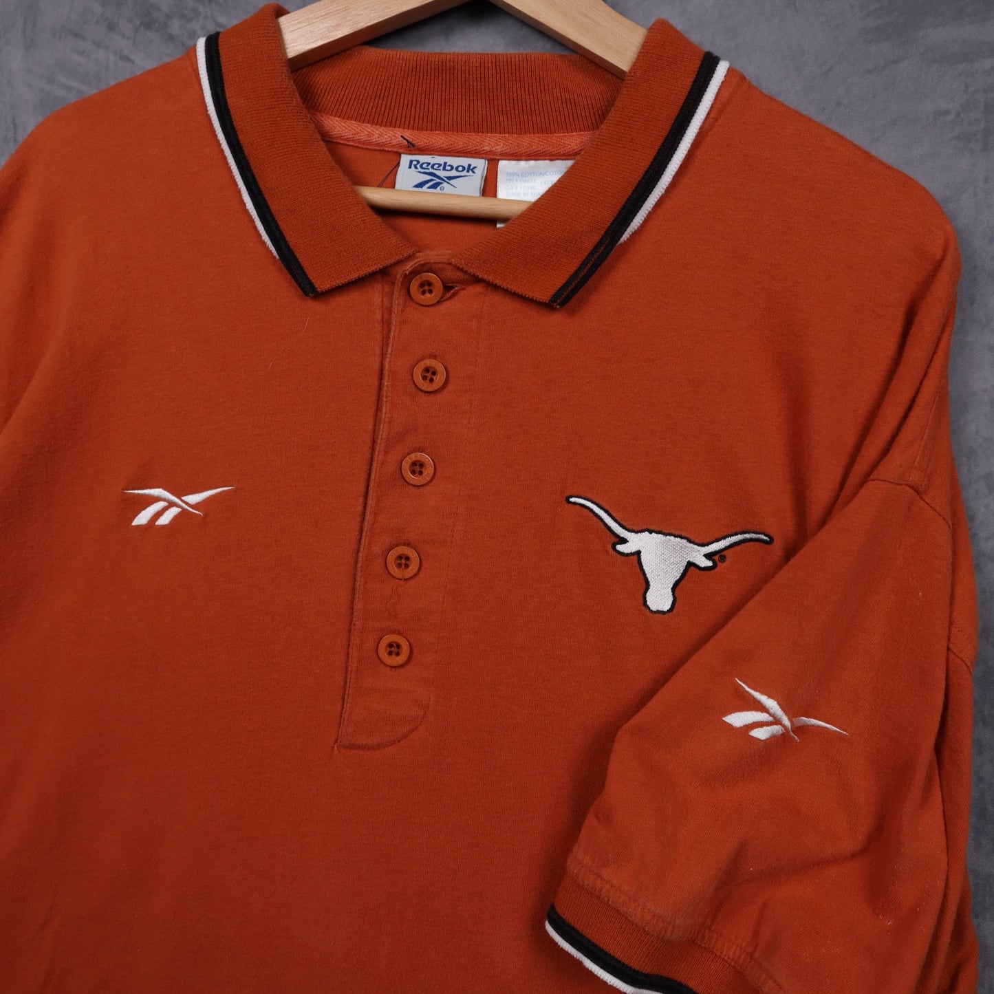 90s Burnt Orange Texas Longhorns Reebok Polo Shirt 5898