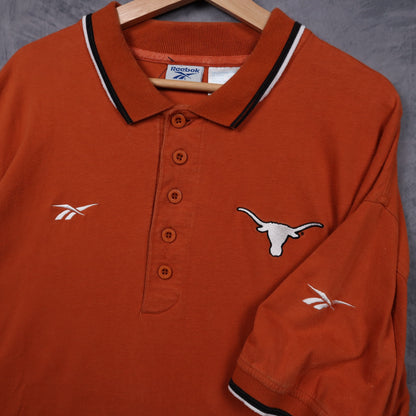 90s Burnt Orange Texas Longhorns Reebok Polo Shirt 5898