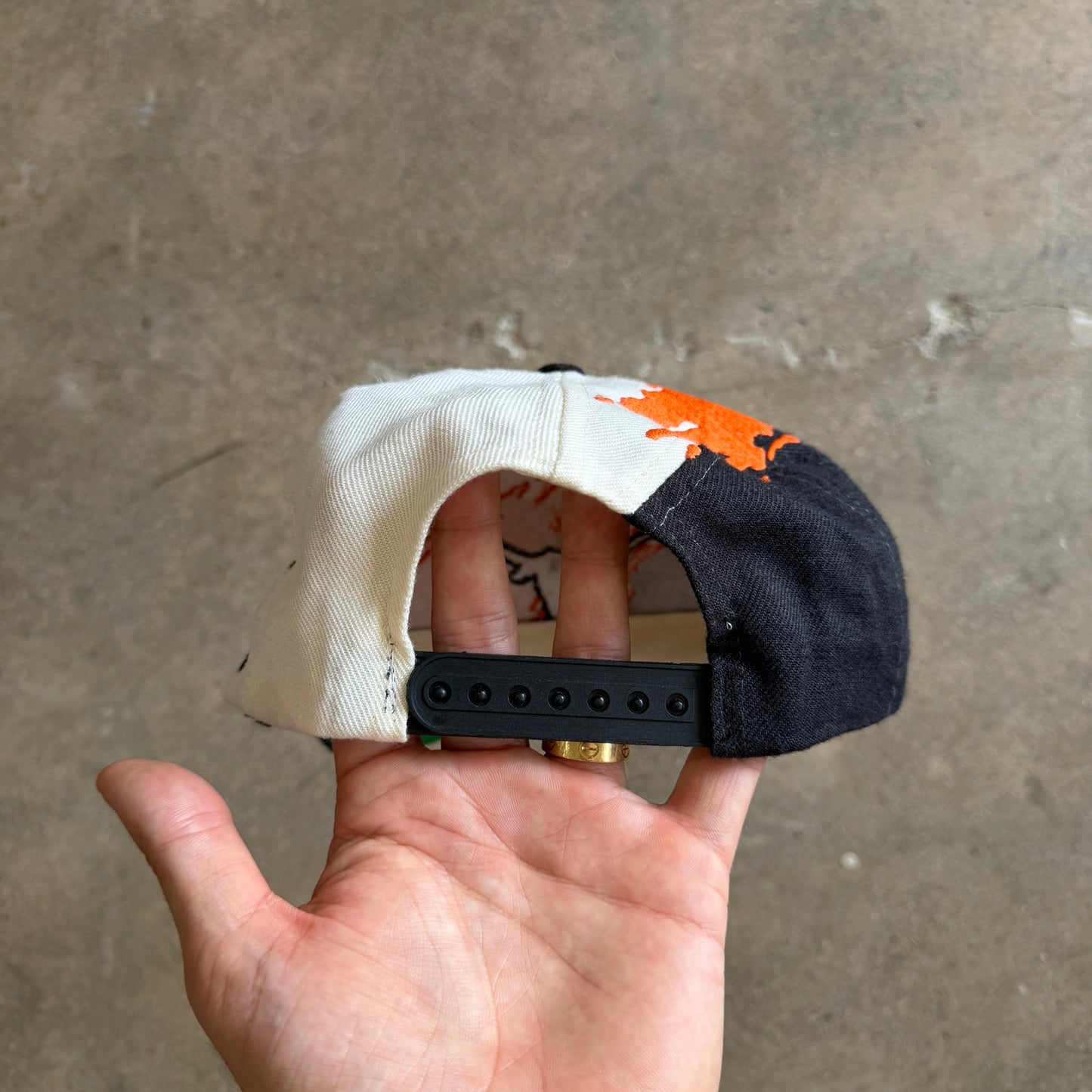 90s Black Texas Longhorns Logo Athletic Splash Snapback Hat 5772