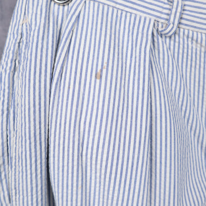 90s Blue & White Polo by Ralph Lauren Seersucker Pleated Pants 5191