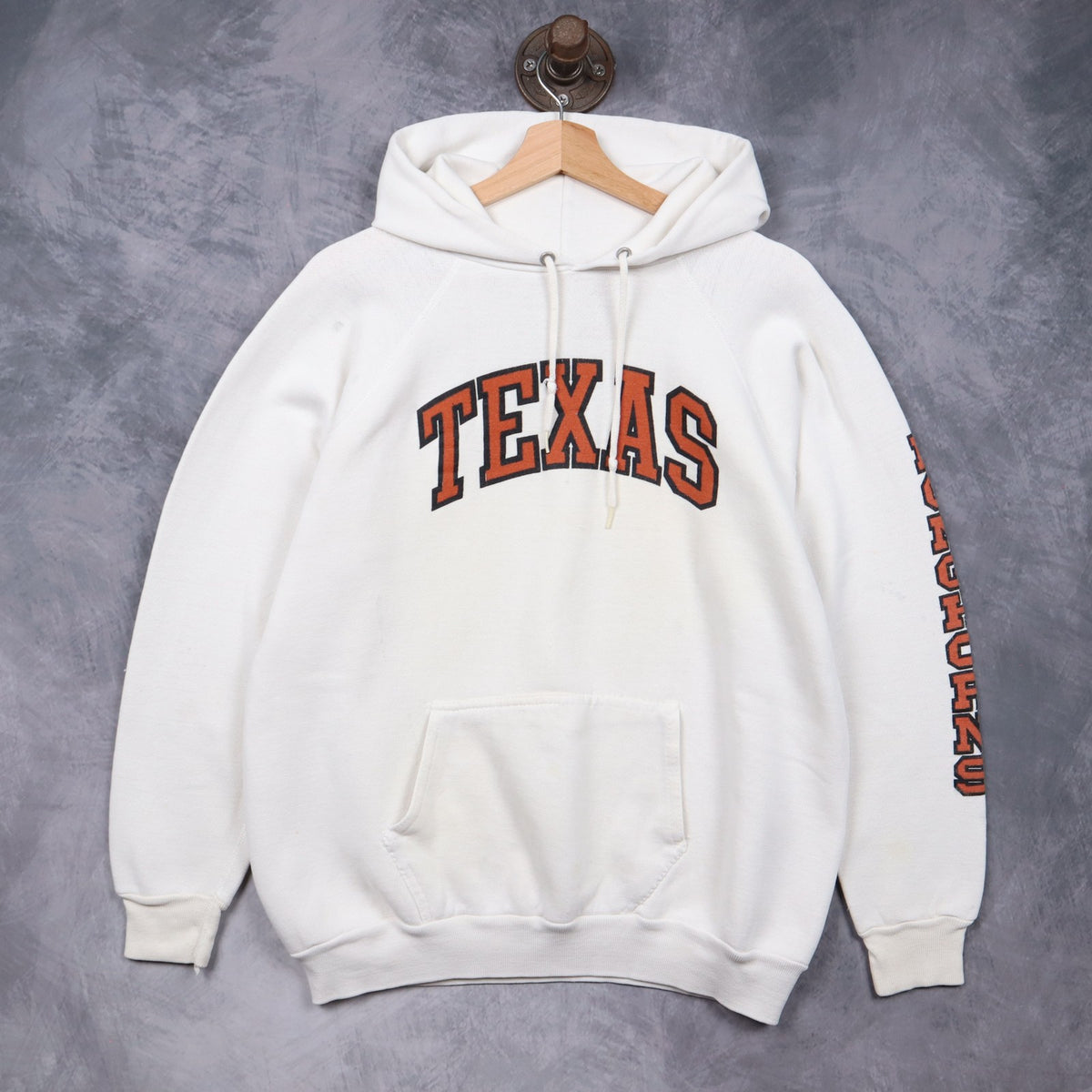90s White Texas Longhorns Hoodie 5624