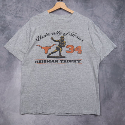 90s Grey University of Texas Heisman Trophy Shirt 5834