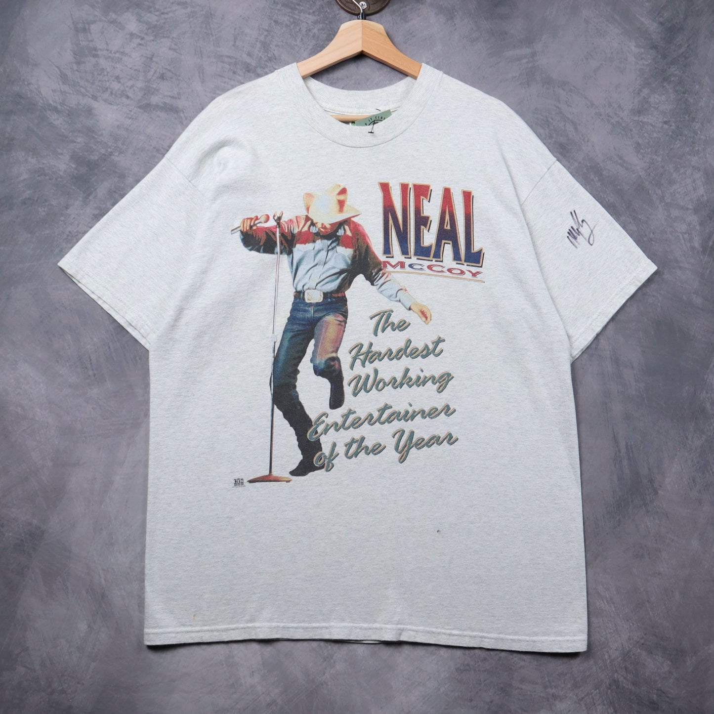 90s Grey Neal McCoy Hardest Working Entertainer Shirt 5444