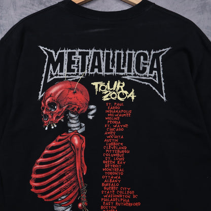 2004 Black Metallica Madly In Anger With The World Pushead Tour Shirt 4946