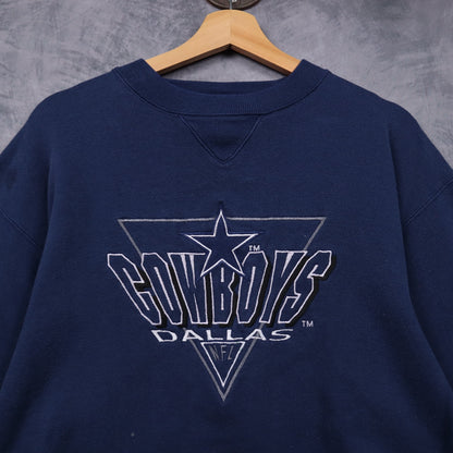 90s Navy Blue Dallas Cowboys Crewneck Sweatshirt 6617