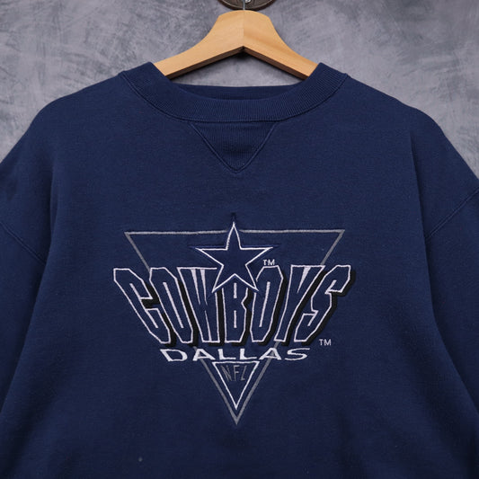 90s Navy Blue Dallas Cowboys Crewneck Sweatshirt 6617