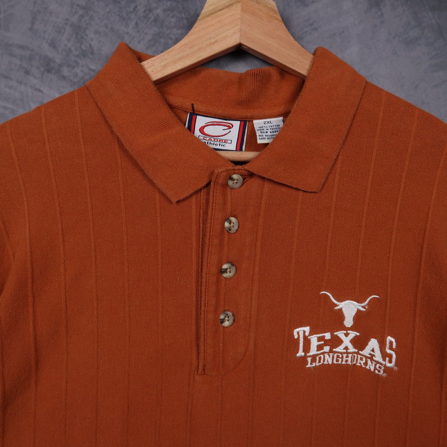 90s Burnt Orange Texas Longhorns Polo Shirt 5896