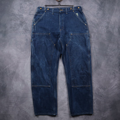 00s Blue Denim Carhartt Double Knee Carpenter Work Pants 5065